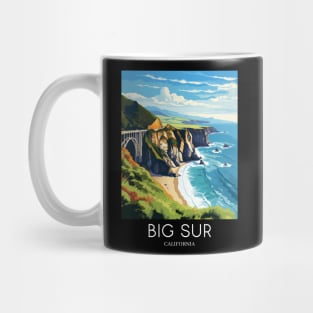 A Pop Art Travel Print of Big Sur - California - US Mug